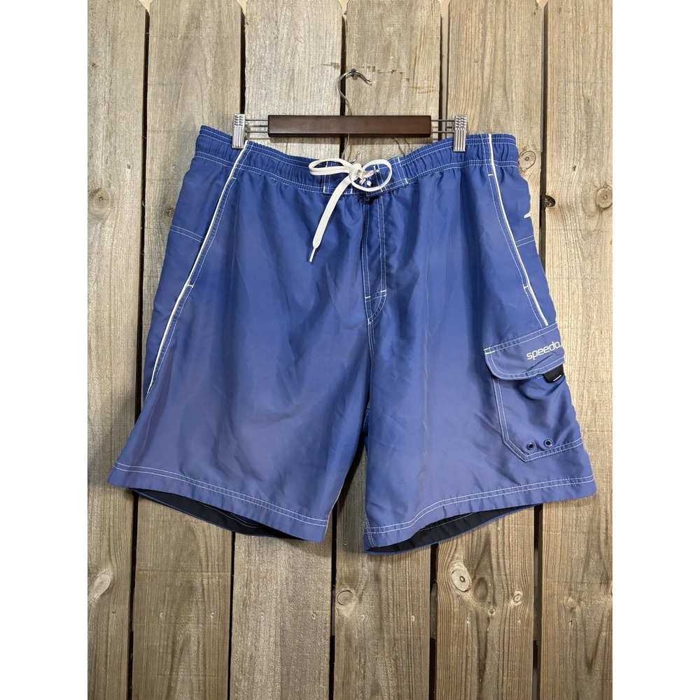 Speedo Men's Swim Trunks Large Blue Board Shorts‎